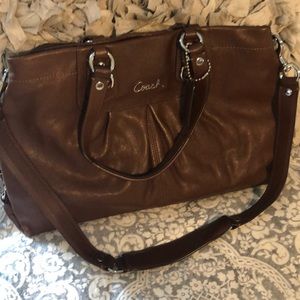 EUC Coach satchel - 100% authentic. Dark brown with silver hardware.
